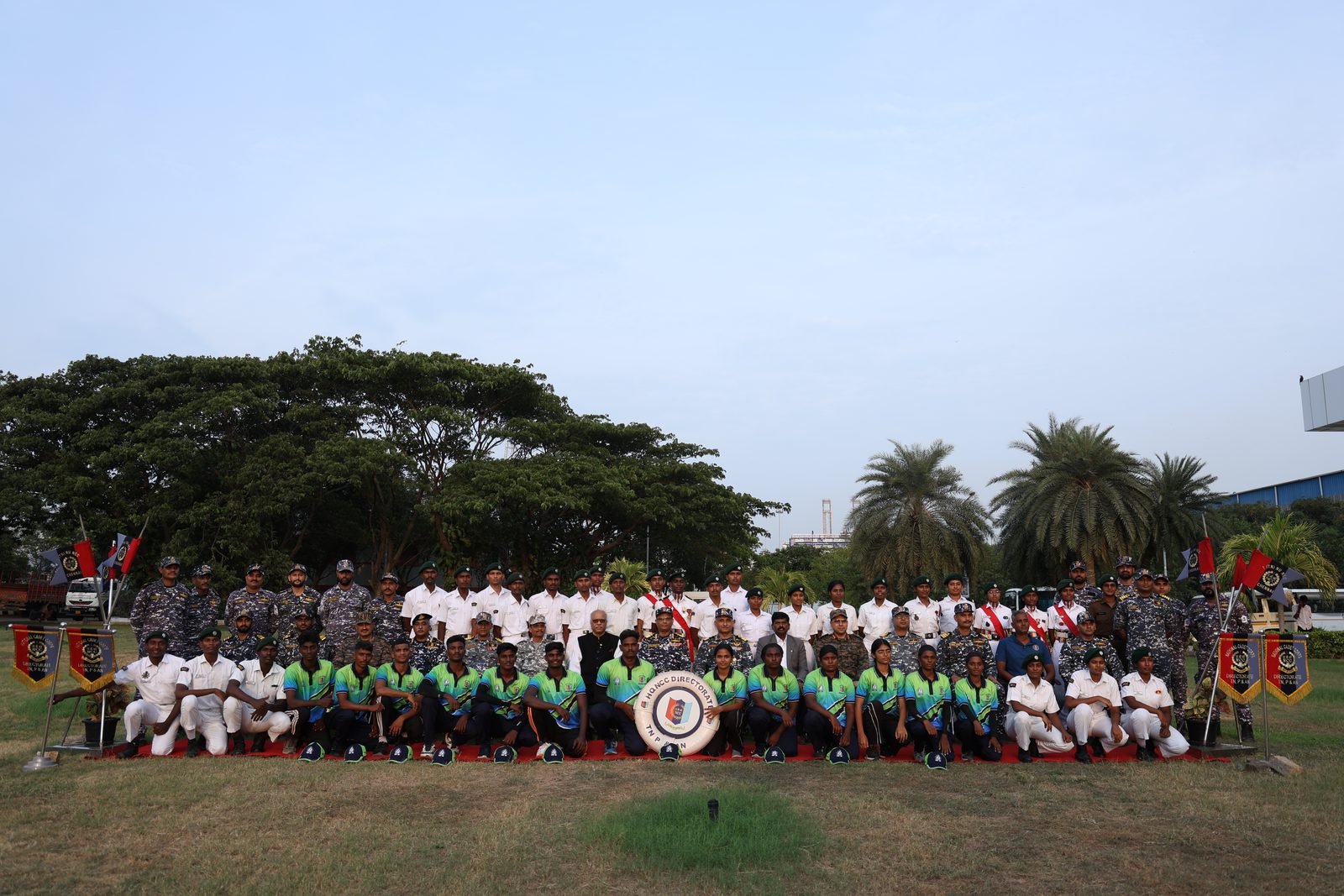 Cadets and officers assembled for the closing group photograph