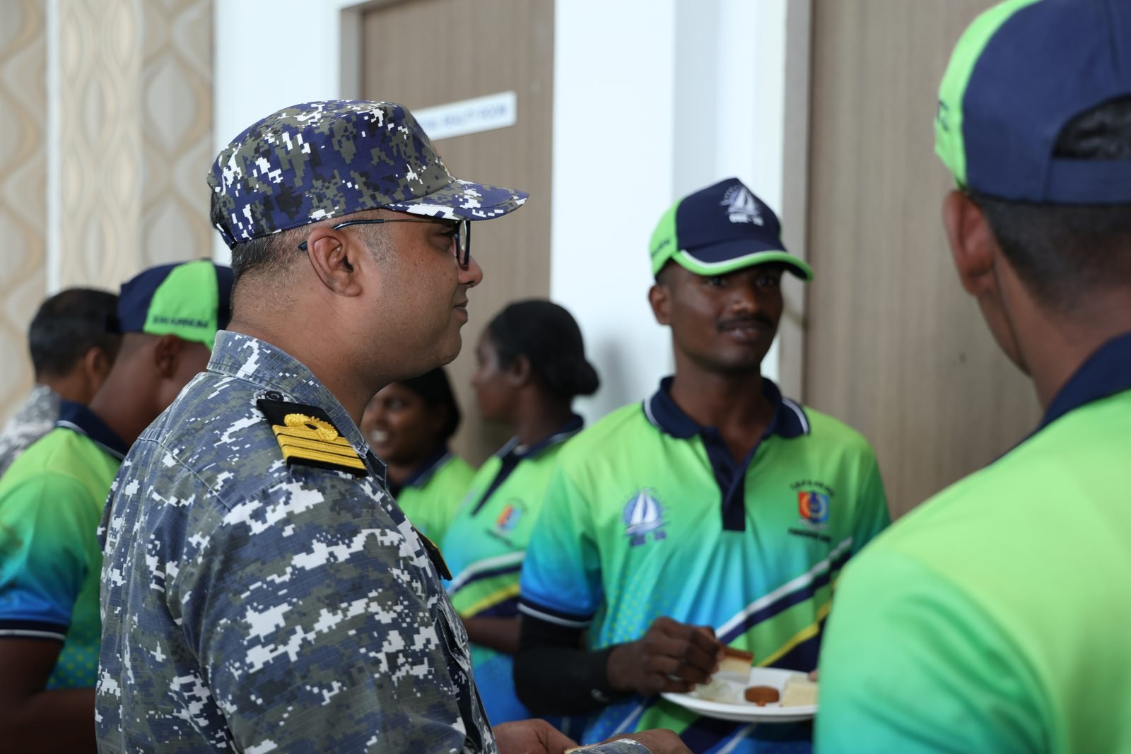 Cadets and officers at the closing-ceremony reception