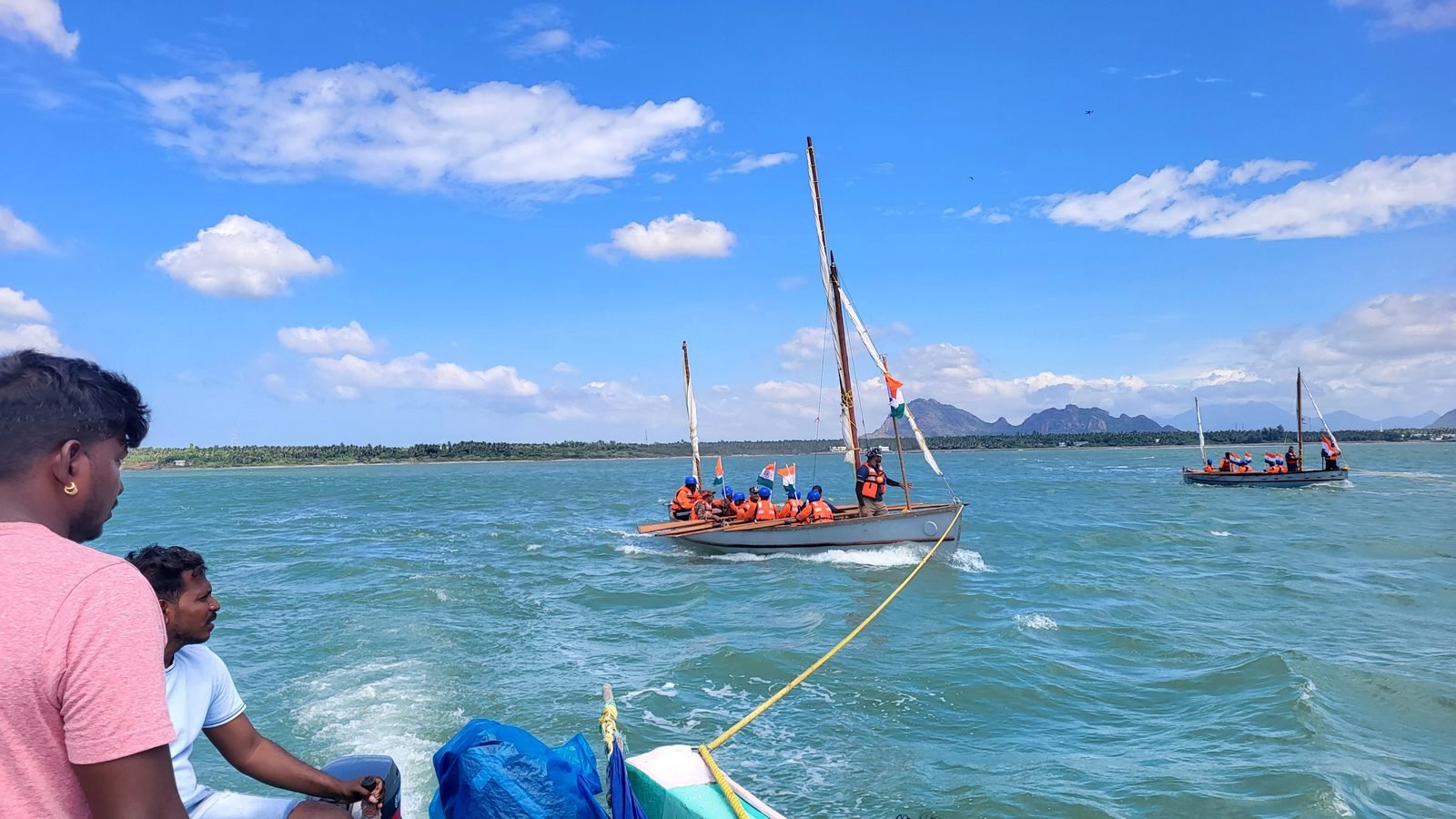 NCC whalers departing from Kanyakumari