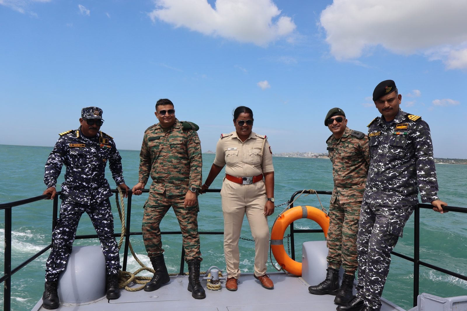 Cadets with the Project SWARNUM banner at the harbour
