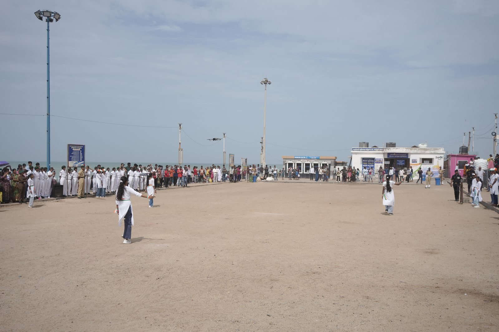 Wide view of 80th Independence Day celebrations at Kanyakumari seafront