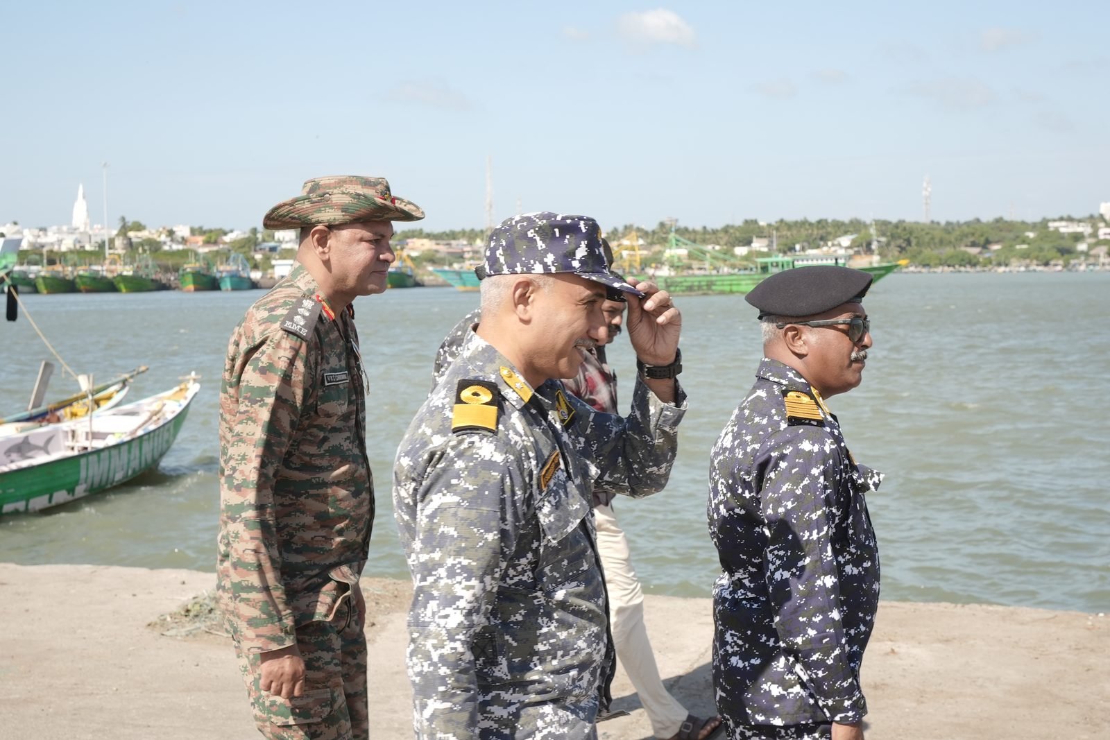 Instructor briefing cadets on the beach