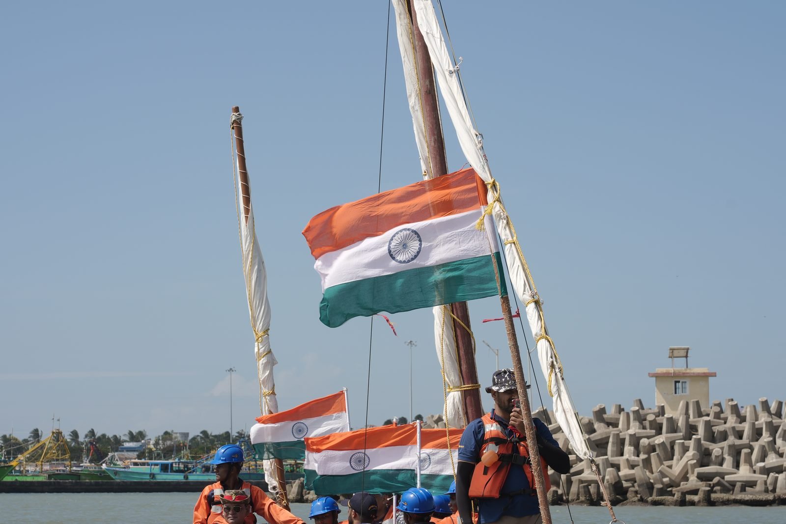 Shoreside kit check on the Kanyakumari beach