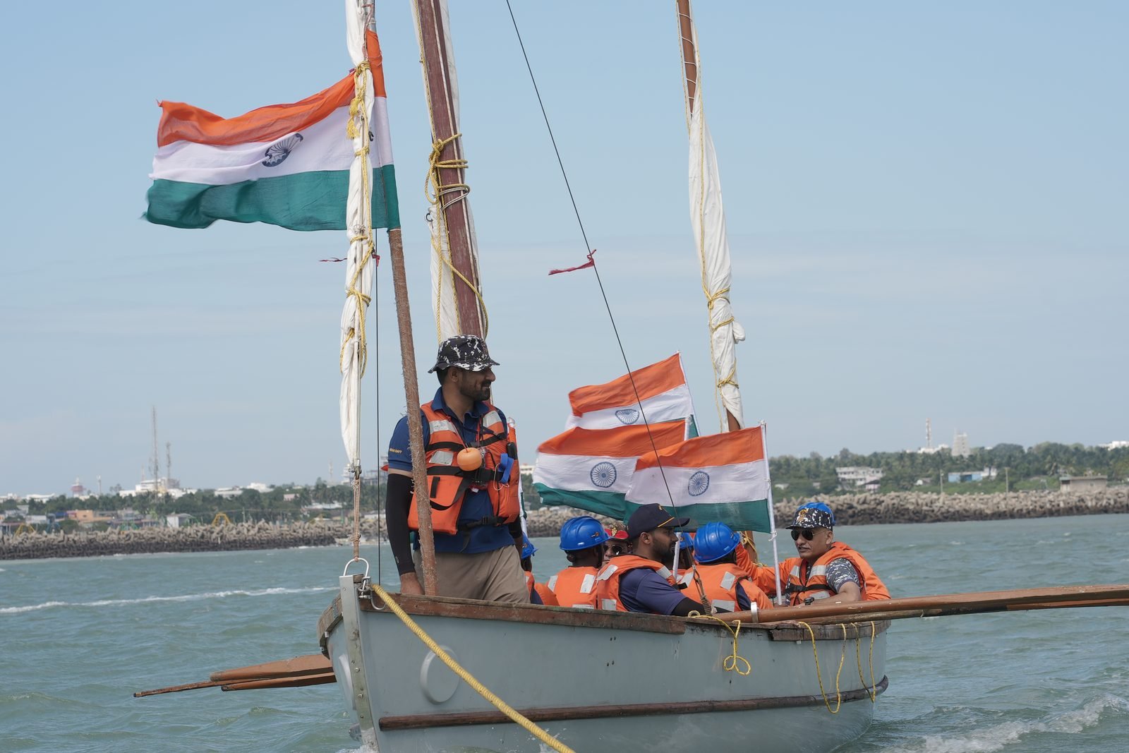 Whaler under sail with the Cape in the background