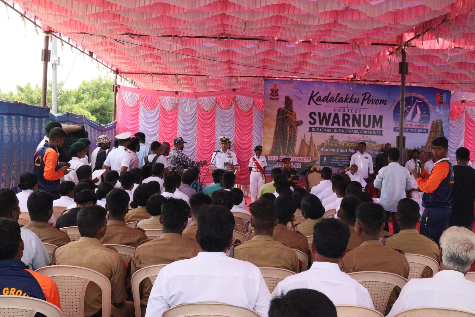 Garlanding ceremony for the chief guest